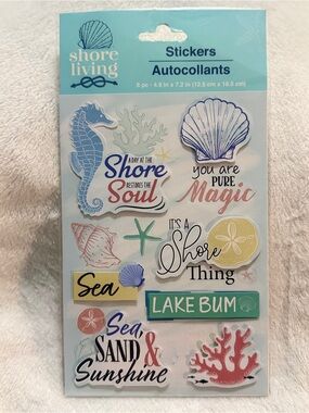 Coastal Stickers Pack for Scrapbooking or Junk Journaling